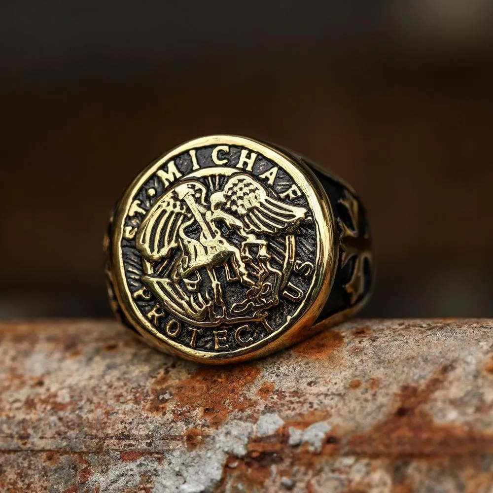 Guardian Angel Templar Knight Sterling Silver Ring sold by GTHIC product image thumbnail 4