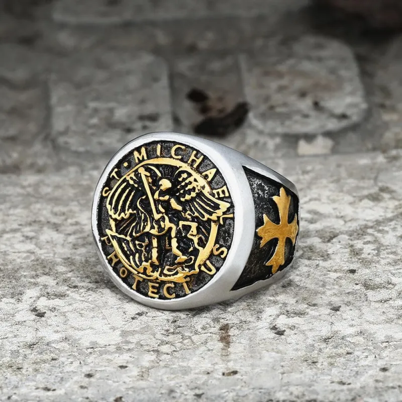 Guardian Angel Templar Knight Sterling Silver Ring sold by GTHIC