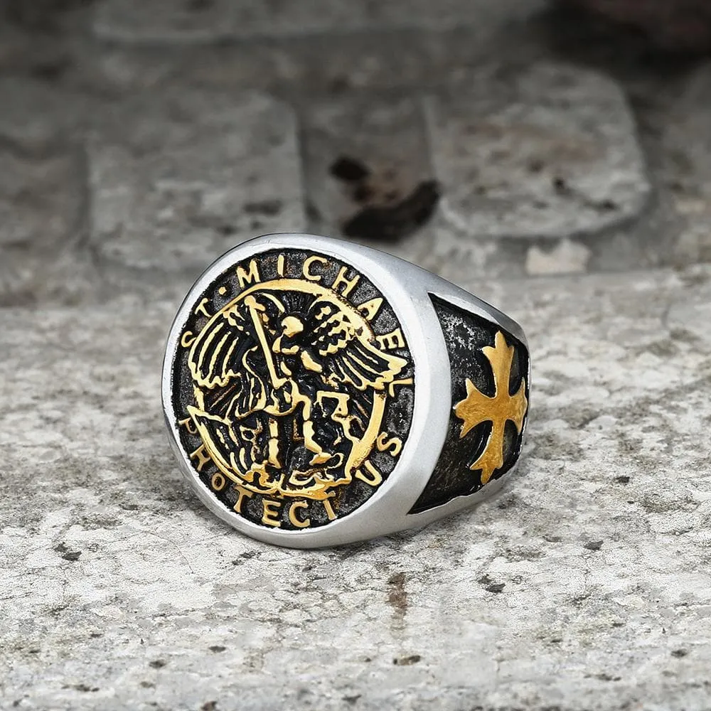Guardian Angel Templar Knight Sterling Silver Ring sold by GTHIC