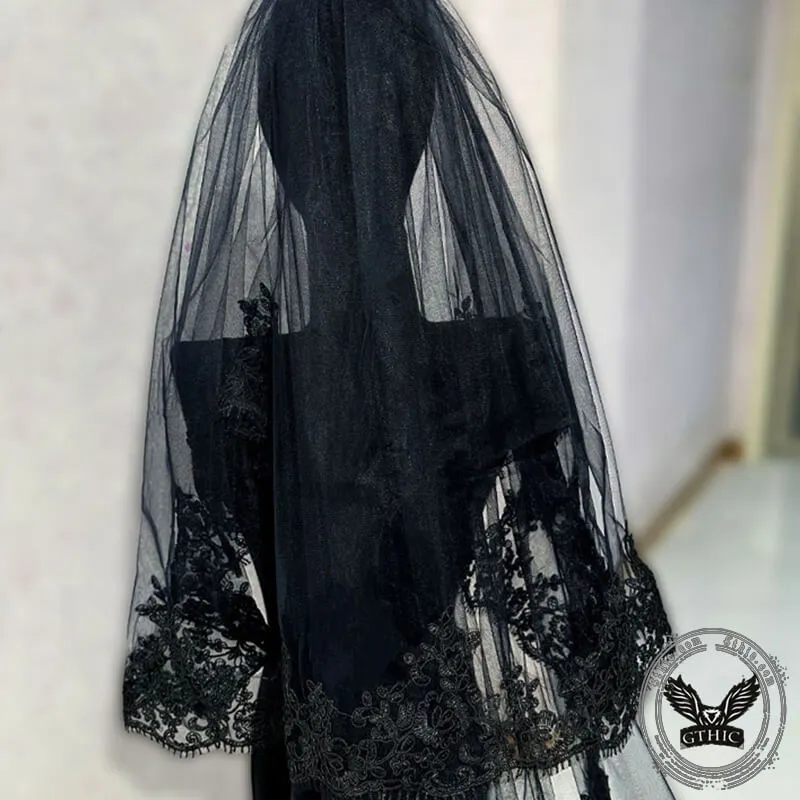 Vintage Mysterious Bride Lace Veil sold by GTHIC product image thumbnail 2