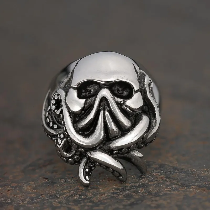 Octopus Seaman Stainless Steel Skull Ring sold by GTHIC