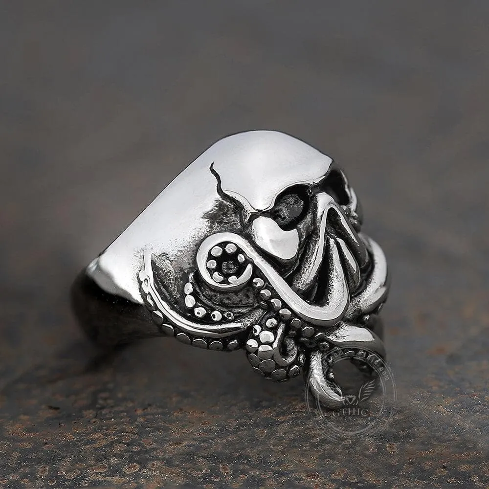 Octopus Seaman Stainless Steel Skull Ring sold by GTHIC product image thumbnail 4
