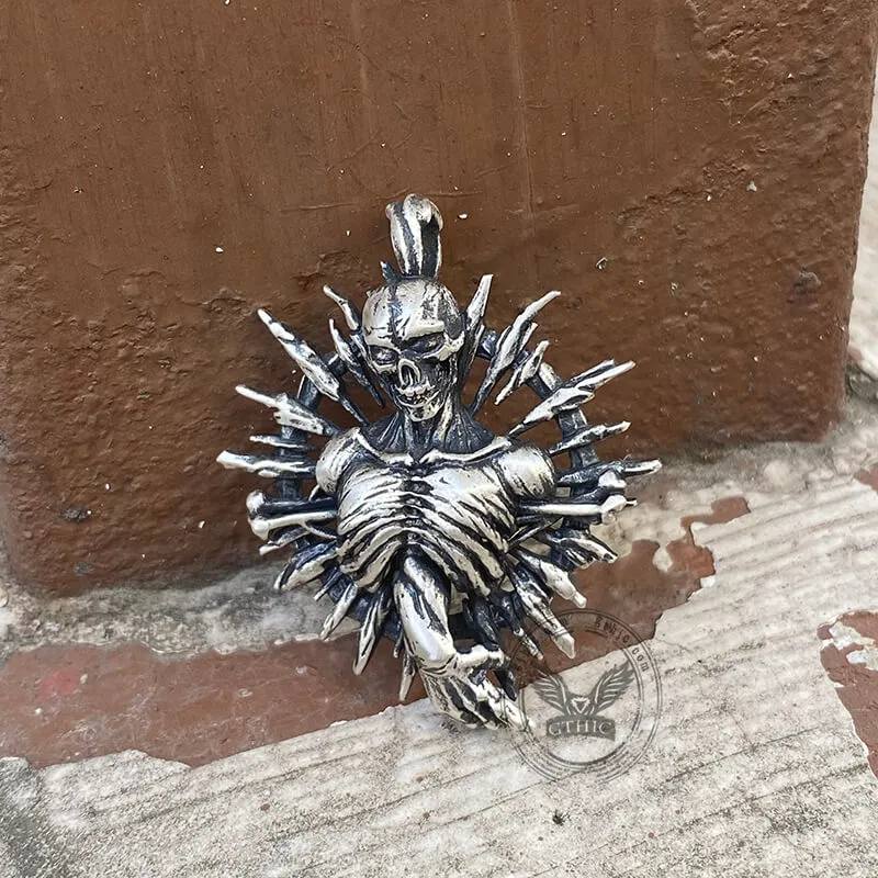 Skeleton Bones Sterling Silver Skull Pendant sold by GTHIC product image thumbnail 3