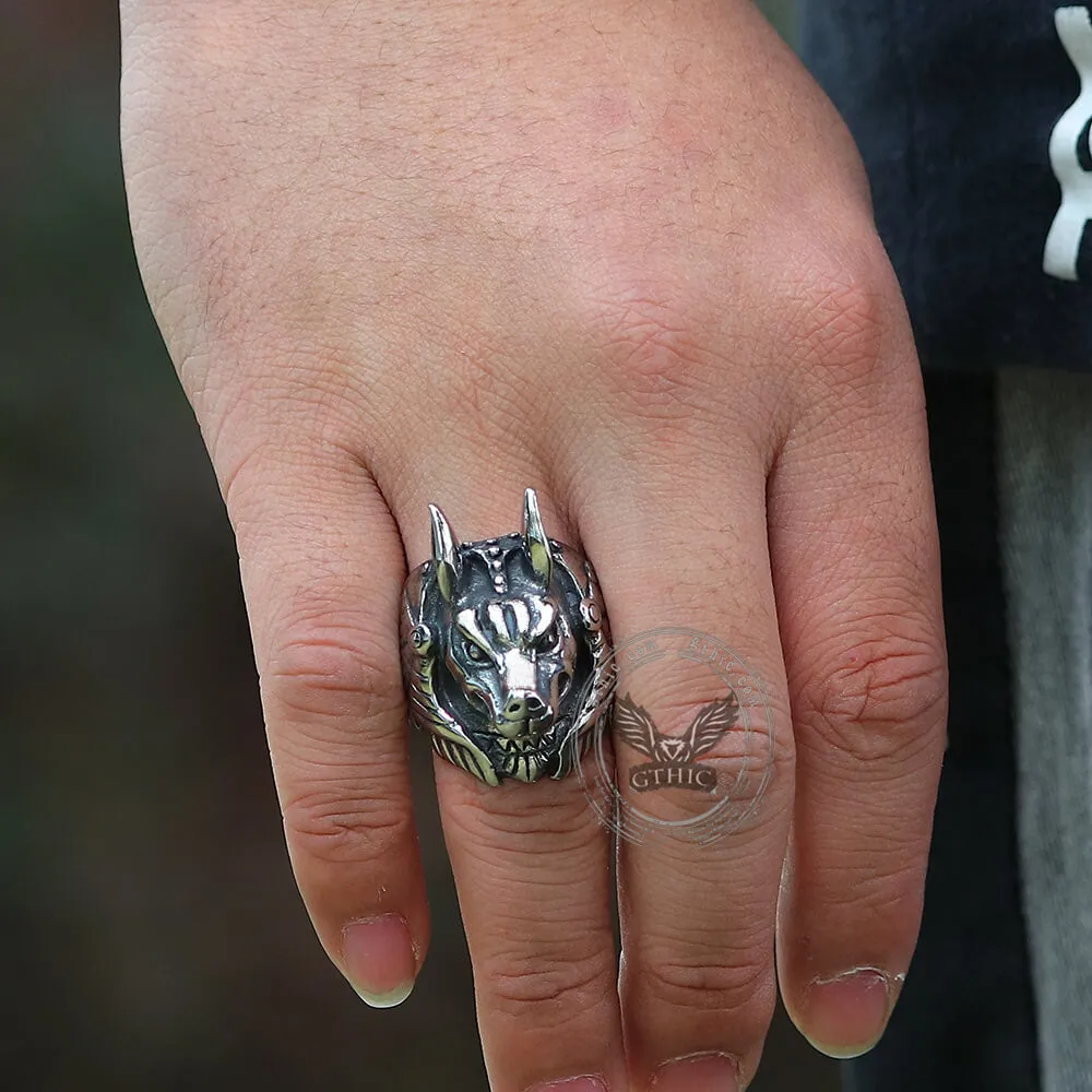 Anubis Egyptian Death God Stainless Steel Ring sold by GTHIC product image thumbnail 2