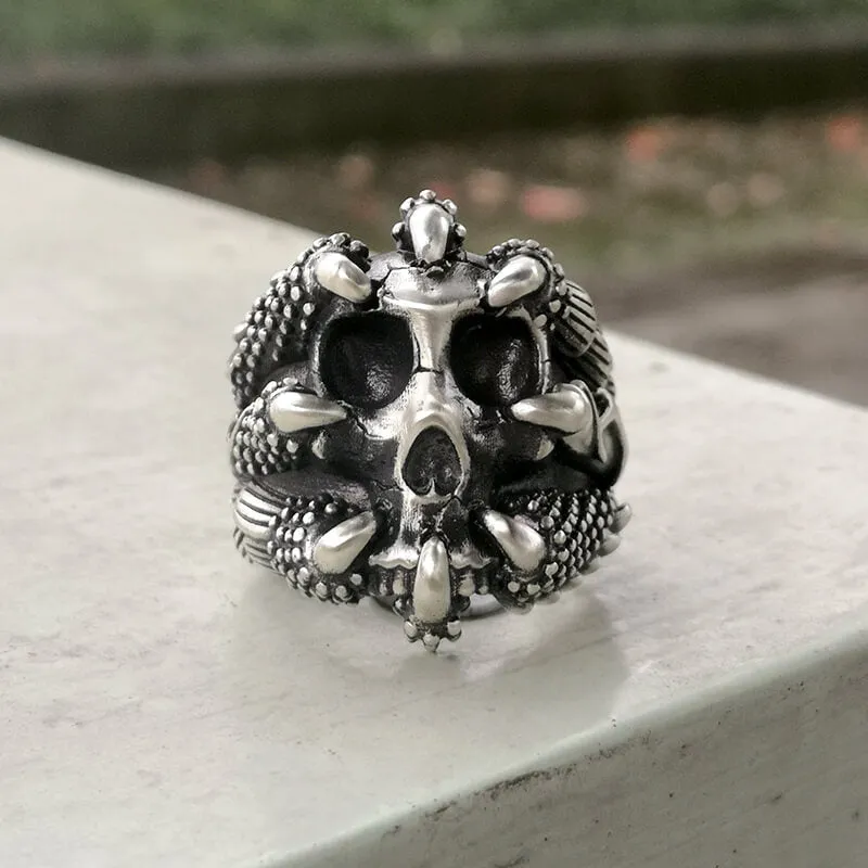 Gothic Claw Skull Sterling Silver Ring sold by GTHIC