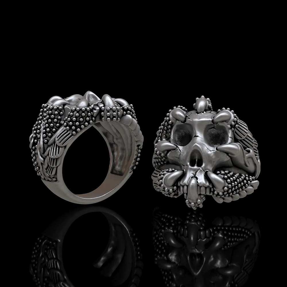 Gothic Claw Skull Sterling Silver Ring sold by GTHIC product image thumbnail 2