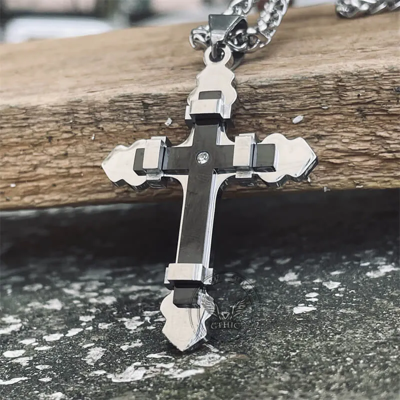 Simple Budded Cross Stainless Steel Christian Pendant sold by GTHIC product image thumbnail 2