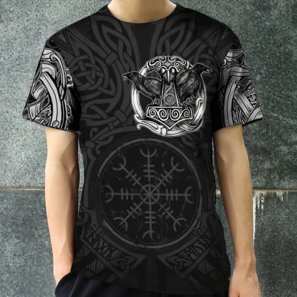 Viking Symbols Valknut Polyester T-Shirt sold by GTHIC product image thumbnail 2