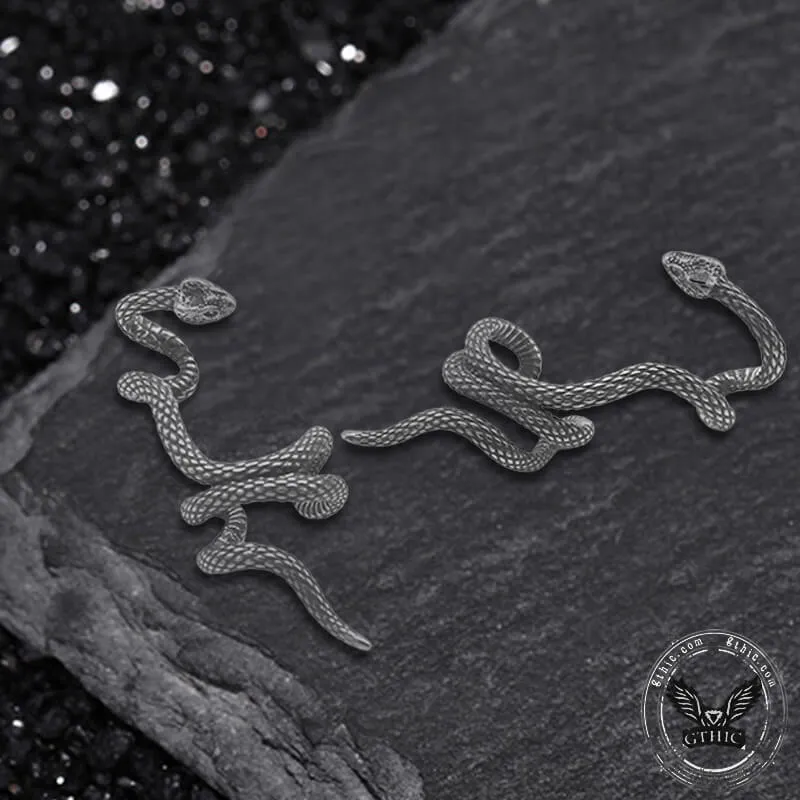 Winding Snake Stainless Steel Ear Cuffs sold by GTHIC product image thumbnail 4