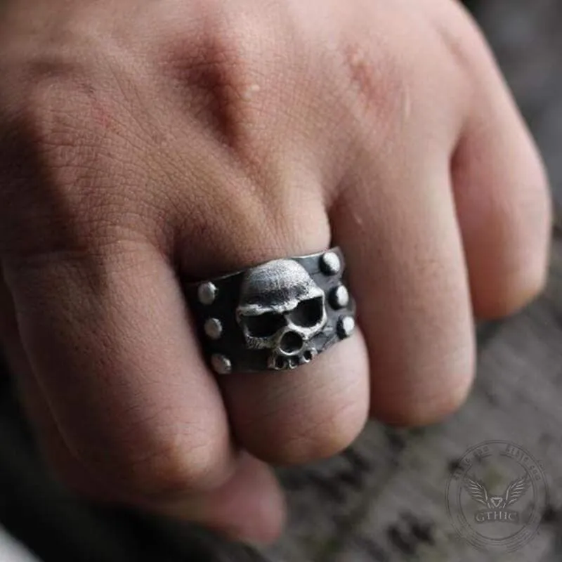 Vintage Punk Sterling Silver Skull Ring sold by GTHIC product image thumbnail 5