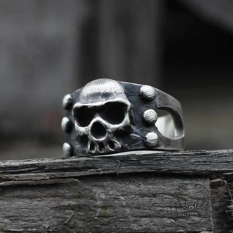 Vintage Punk Sterling Silver Skull Ring sold by GTHIC product image thumbnail 3