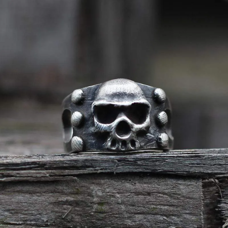Vintage Punk Sterling Silver Skull Ring sold by GTHIC product image thumbnail 2