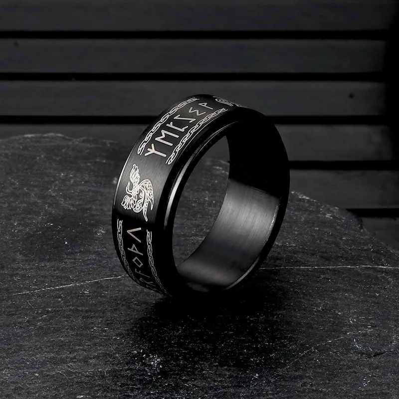 Viking Animal Runes Stainless Steel Spinner Ring sold by GTHIC product image thumbnail 5