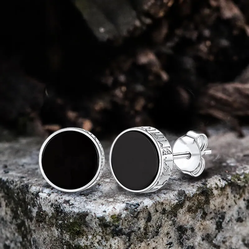 Viking Runes Stainless Steel Stud Earrings sold by GTHIC