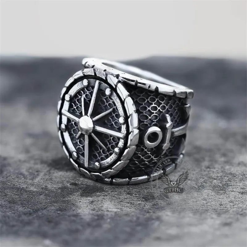 Striking Anchor And Compass Stainless Steel Marine Ring sold by GTHIC