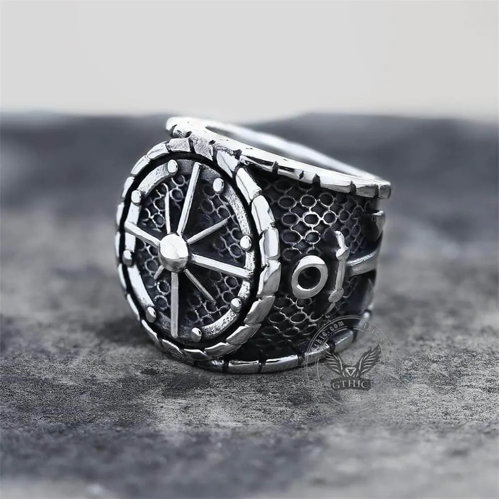 Striking Anchor And Compass Stainless Steel Marine Ring sold by GTHIC