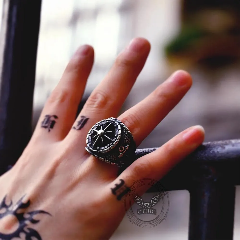 Striking Anchor And Compass Stainless Steel Marine Ring sold by GTHIC product image thumbnail 2