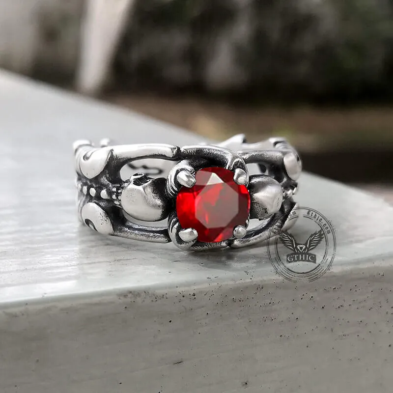 Gothic Tribute Gem Sterling Silver Skull Ring sold by GTHIC product image thumbnail 5