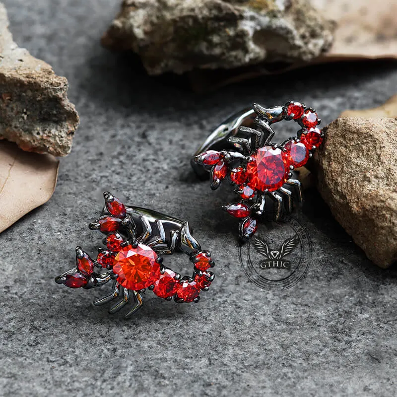 Scorpion Red CZ Brass Cufflinks sold by GTHIC product image thumbnail 5