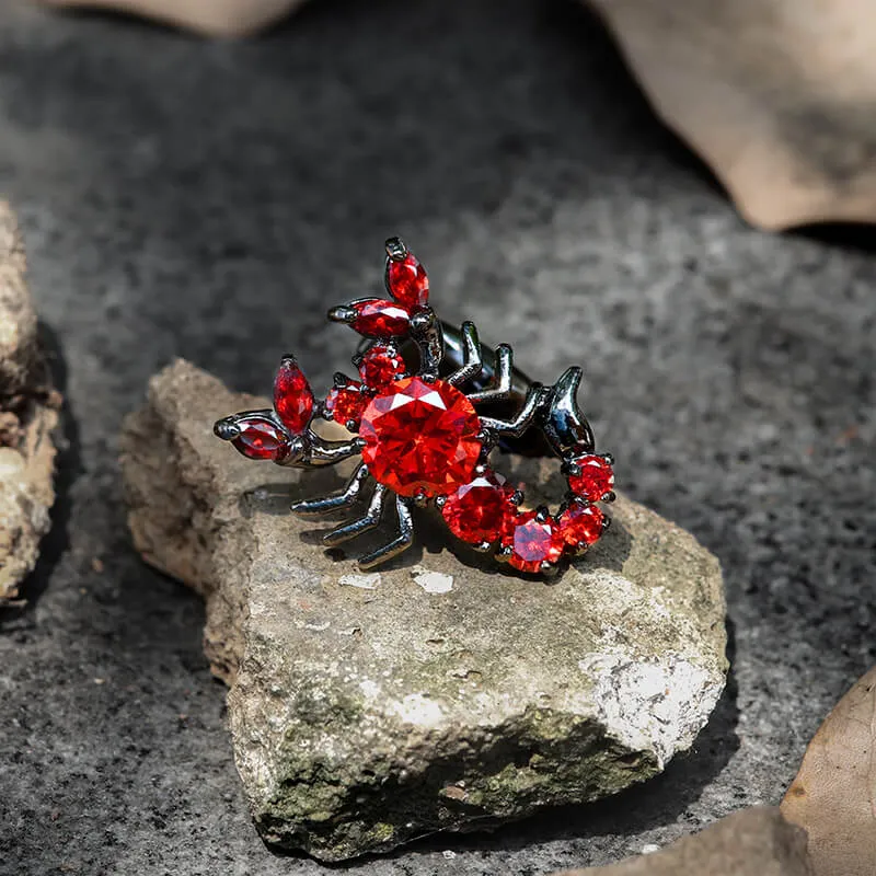 Scorpion Red CZ Brass Cufflinks sold by GTHIC