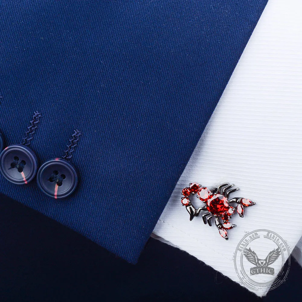 Scorpion Red CZ Brass Cufflinks sold by GTHIC product image thumbnail 2