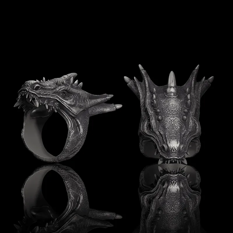 Dragon Head Sterling Silver Animal Ring sold by GTHIC