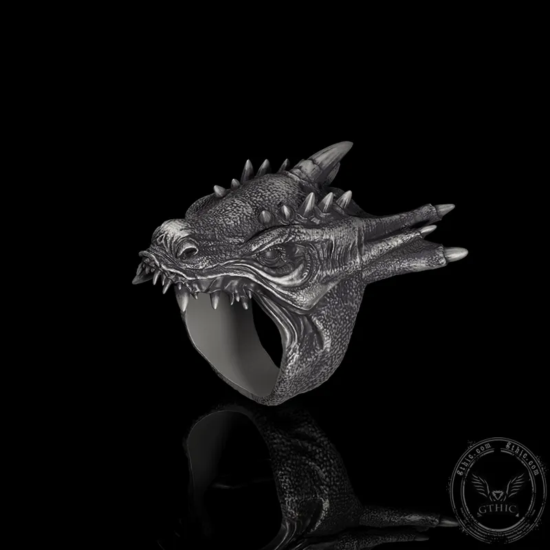Dragon Head Sterling Silver Animal Ring sold by GTHIC product image thumbnail 2