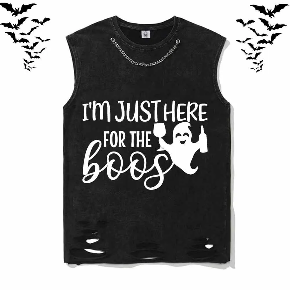 I’m Just Here For The Boos Cotton Vest Top sold by GTHIC