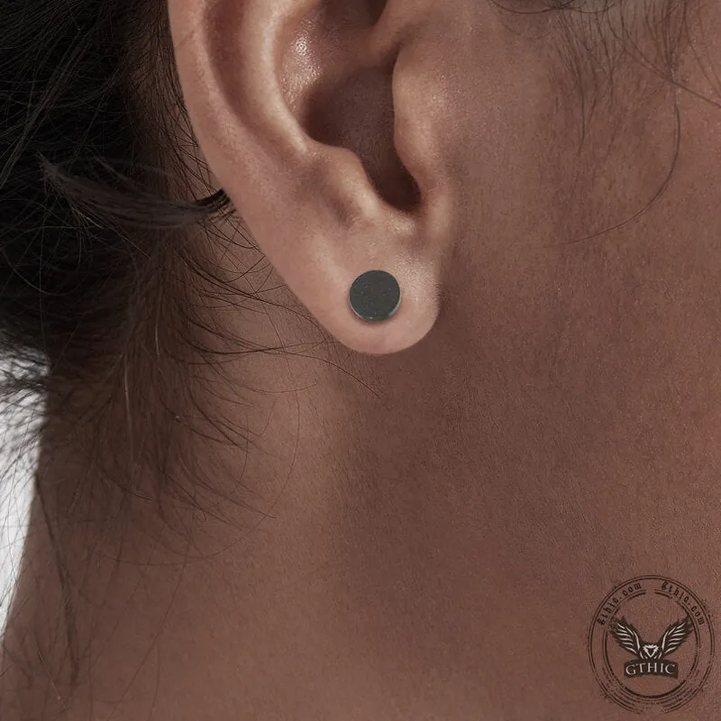 Simple Black Stone Stainless Steel Stud Earrings sold by GTHIC product image thumbnail 2
