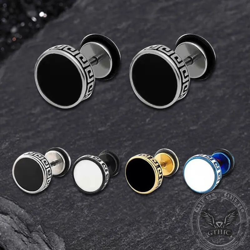 Punk Great Wall Pattern Stainless Steel Stud Earring sold by GTHIC product image thumbnail 2