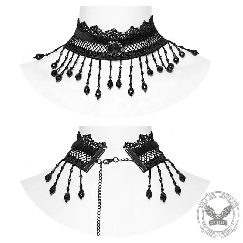 Gothic Lolita Beads Tassels Choker Necklace sold by GTHIC product image thumbnail 3