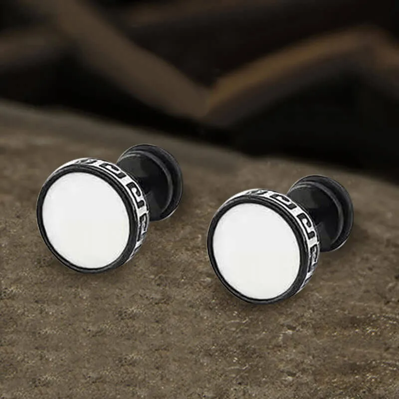 Punk Great Wall Pattern Stainless Steel Stud Earring sold by GTHIC product image thumbnail 3