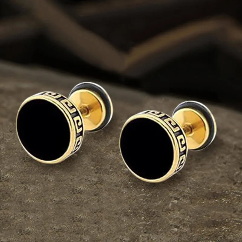 Punk Great Wall Pattern Stainless Steel Stud Earring sold by GTHIC product image thumbnail 5