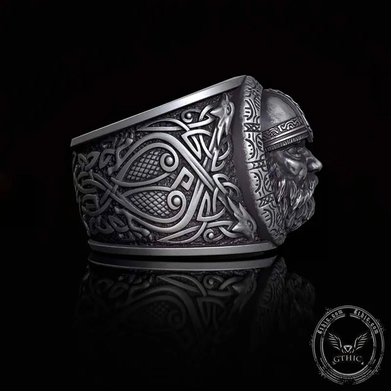 Viking Celtic Knot Warrior Sterling Silver Ring sold by GTHIC product image thumbnail 3