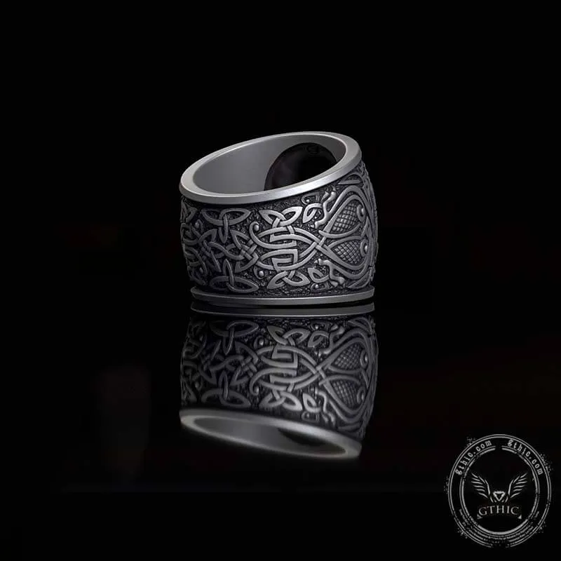 Viking Celtic Knot Warrior Sterling Silver Ring sold by GTHIC product image thumbnail 5