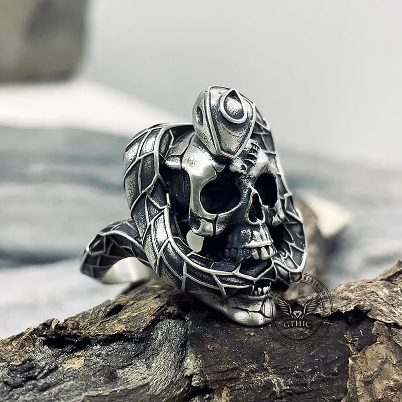 Snake And Skull Sterling Silver Gothic Ring sold by GTHIC product image thumbnail 3