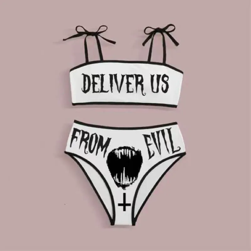 Gothic Letter Print Women’s Bikini Set sold by GTHIC product image thumbnail 3
