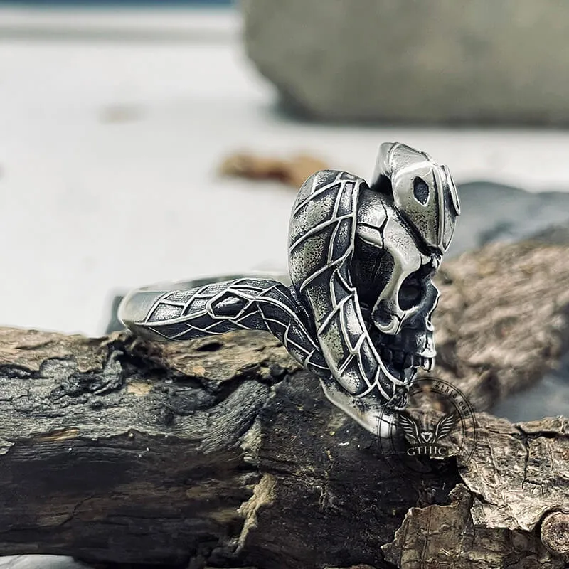 Snake And Skull Sterling Silver Gothic Ring sold by GTHIC product image thumbnail 5