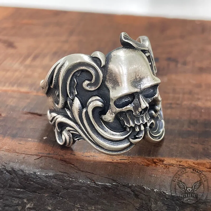 Vintage Pattern Sterling Silver Skull Ring sold by GTHIC product image thumbnail 2