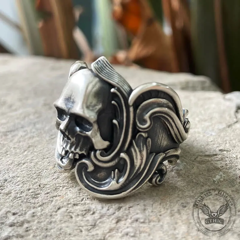 Vintage Pattern Sterling Silver Skull Ring sold by GTHIC product image thumbnail 5