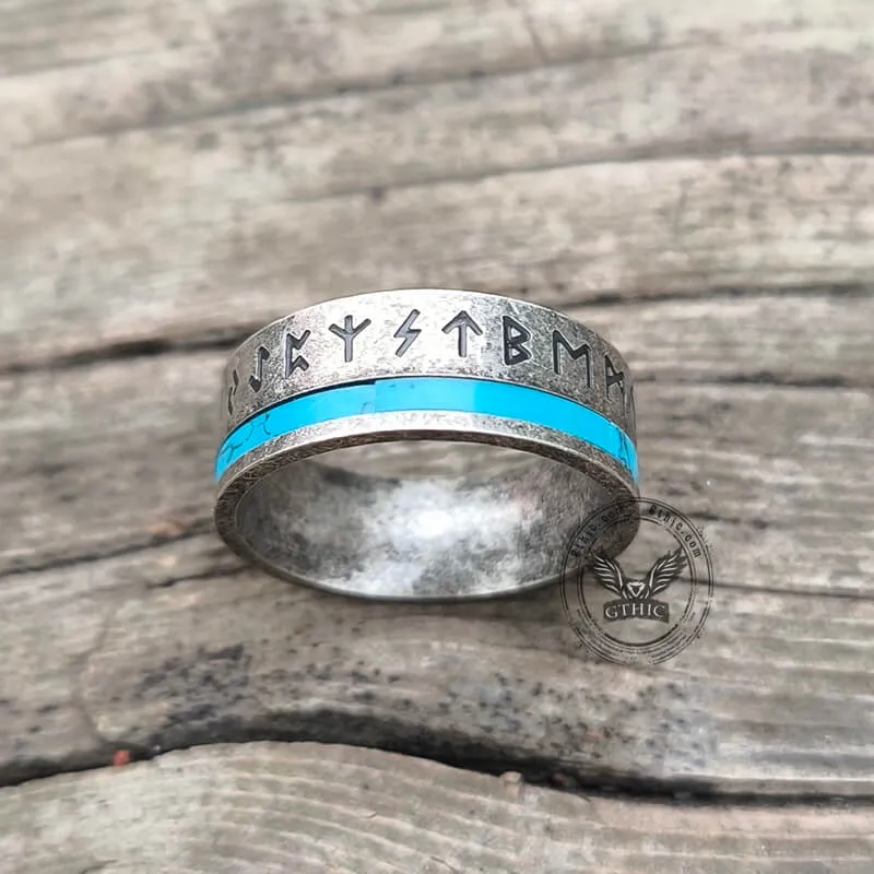 Viking Runes Amulet Stainless Steel Band Ring sold by GTHIC product image thumbnail 4