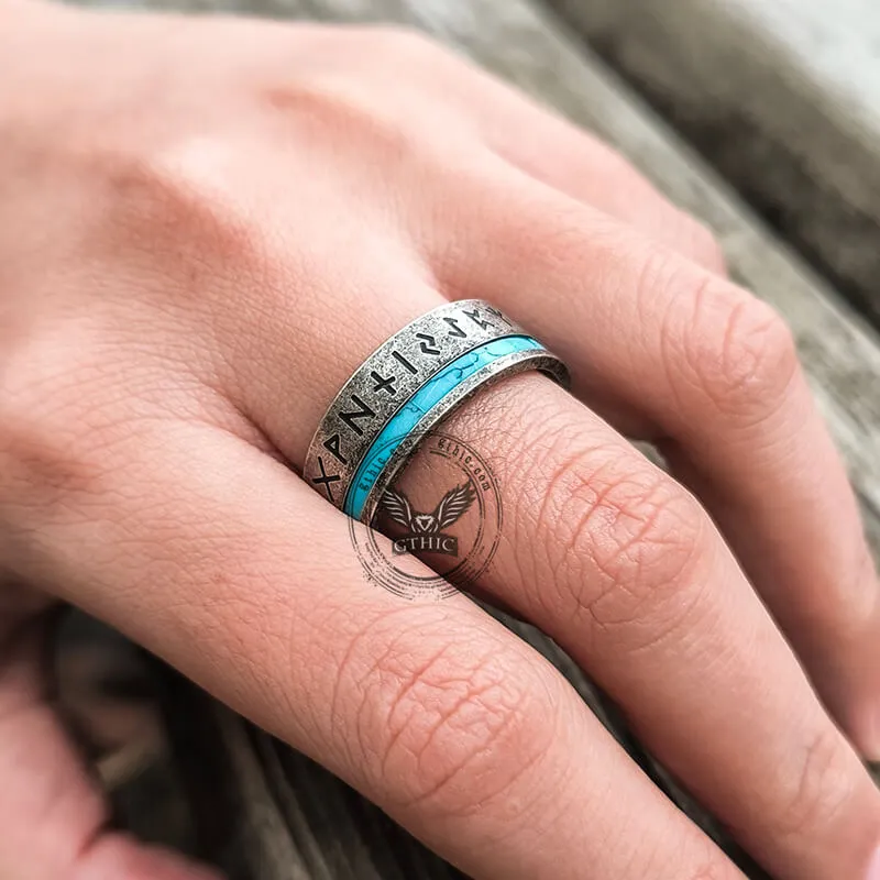 Viking Runes Amulet Stainless Steel Band Ring sold by GTHIC product image thumbnail 2