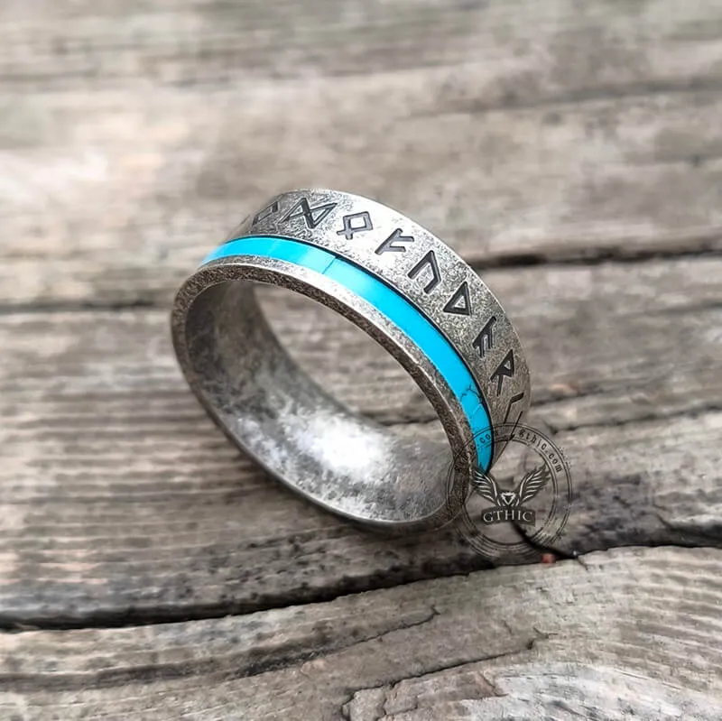 Viking Runes Amulet Stainless Steel Band Ring sold by GTHIC product image thumbnail 3