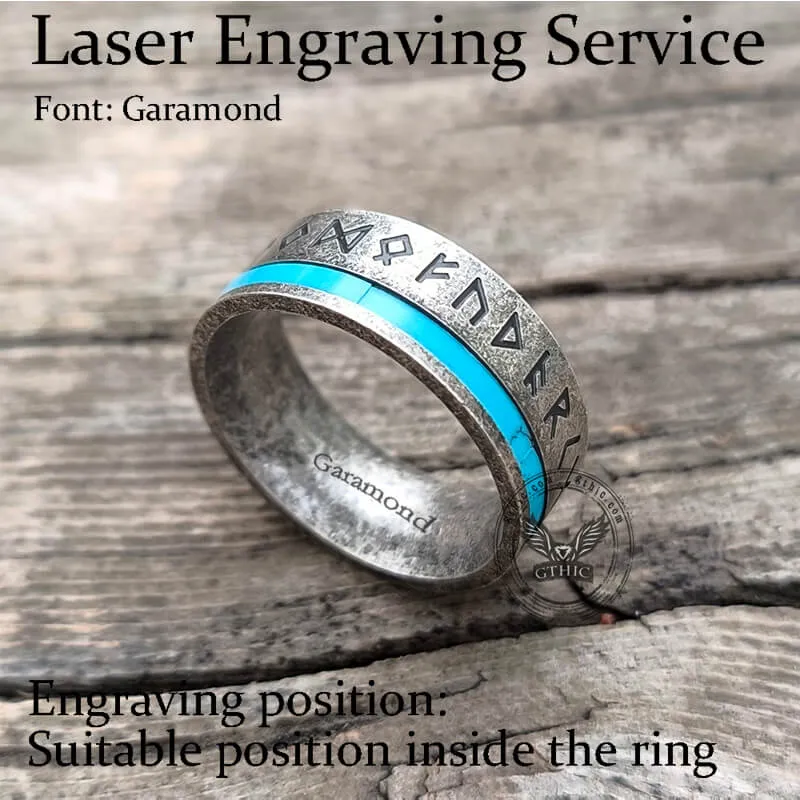 Viking Runes Amulet Stainless Steel Band Ring sold by GTHIC product image thumbnail 5