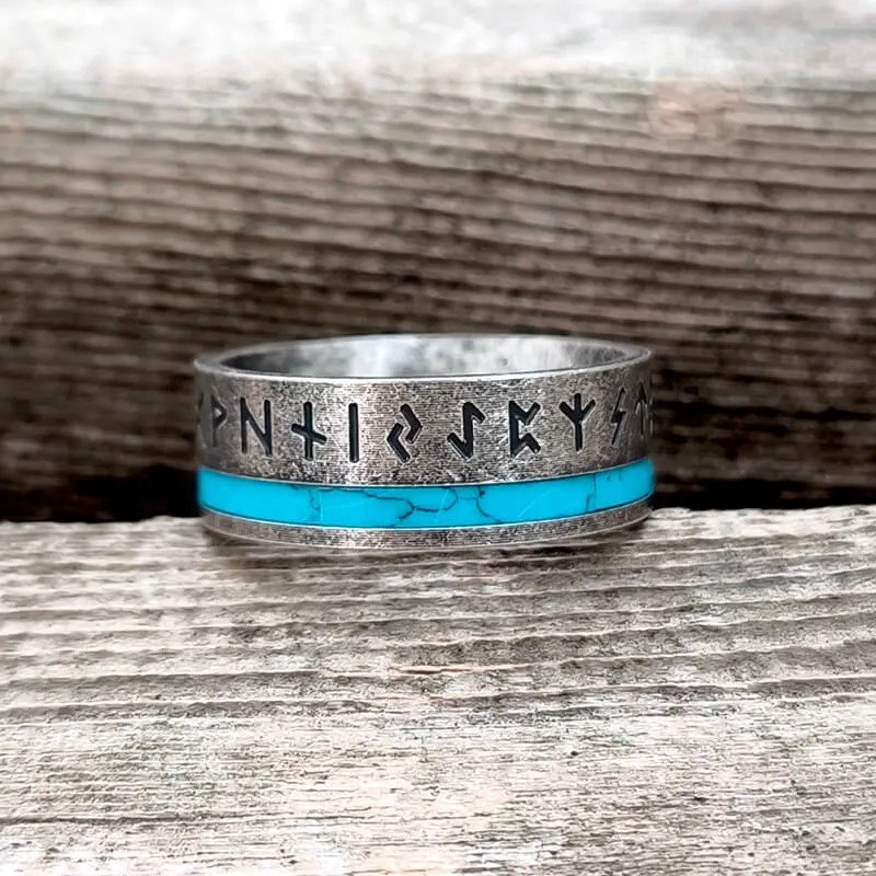 Viking Runes Amulet Stainless Steel Band Ring sold by GTHIC