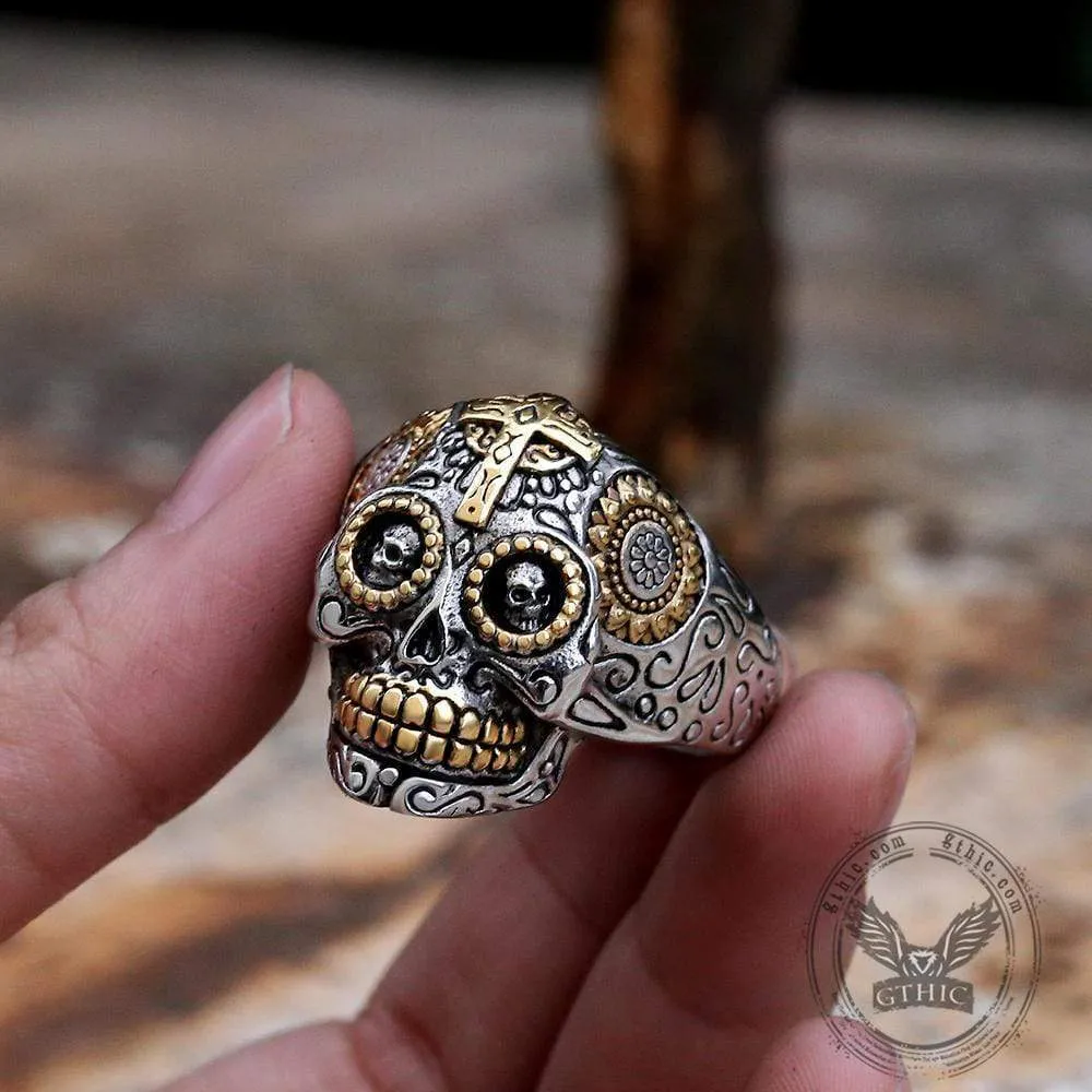 Vintage Cross Sugar Skull Ring sold by GTHIC product image thumbnail 3
