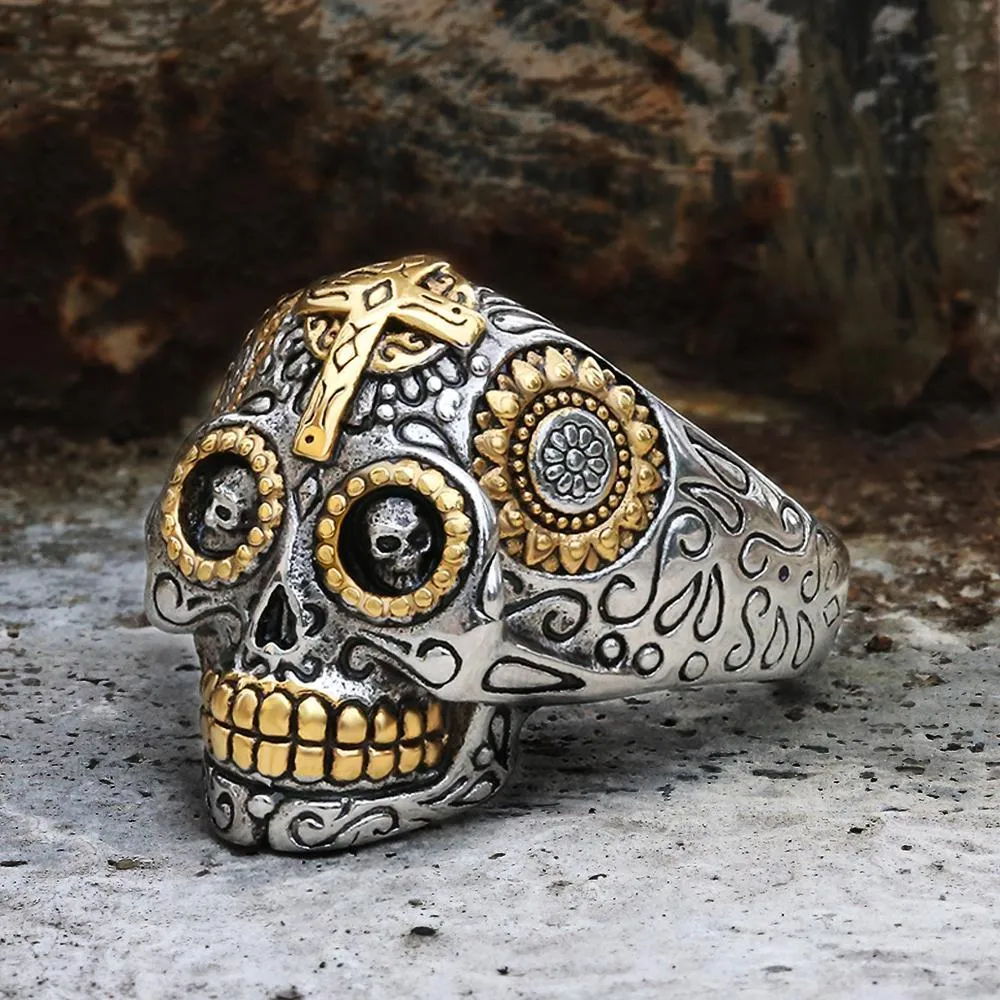 Vintage Cross Sugar Skull Ring sold by GTHIC