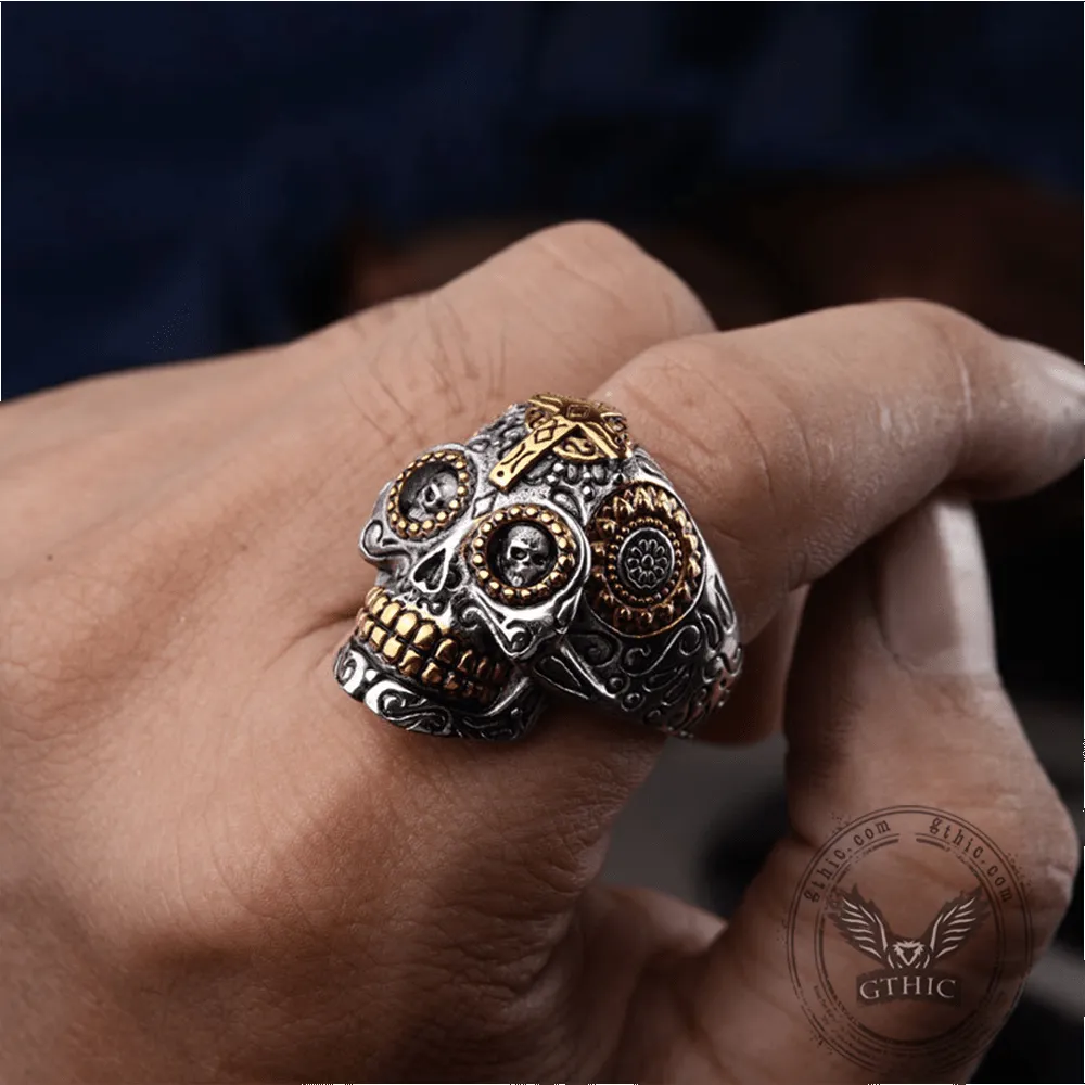 Vintage Cross Sugar Skull Ring sold by GTHIC product image thumbnail 2