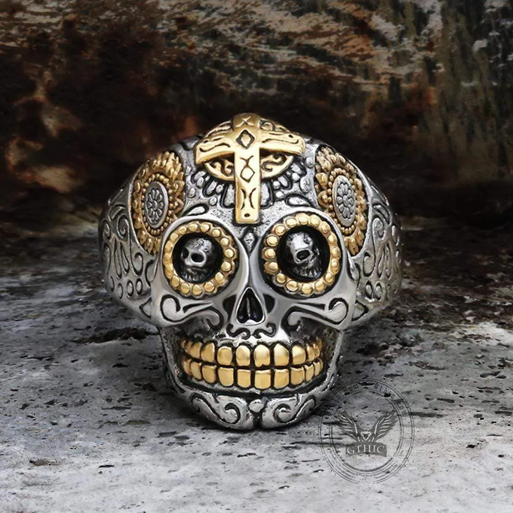 Vintage Cross Sugar Skull Ring sold by GTHIC product image thumbnail 5