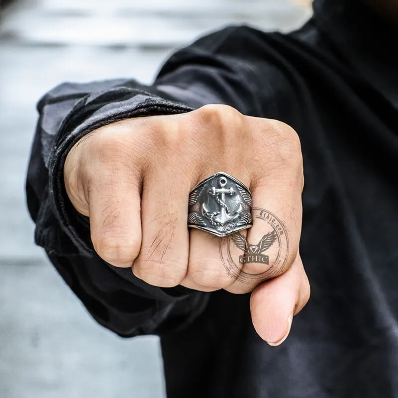 Anchor Eagles Stainless Steel Marine Ring sold by GTHIC product image thumbnail 3